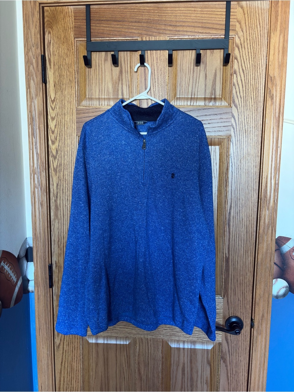 Izod Men’s Navy Heather Quarter-Zip Pullover